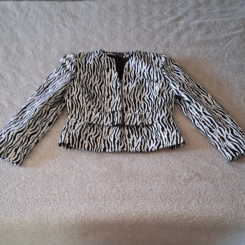 Liz Claiborne Black and White Zebra Blazer